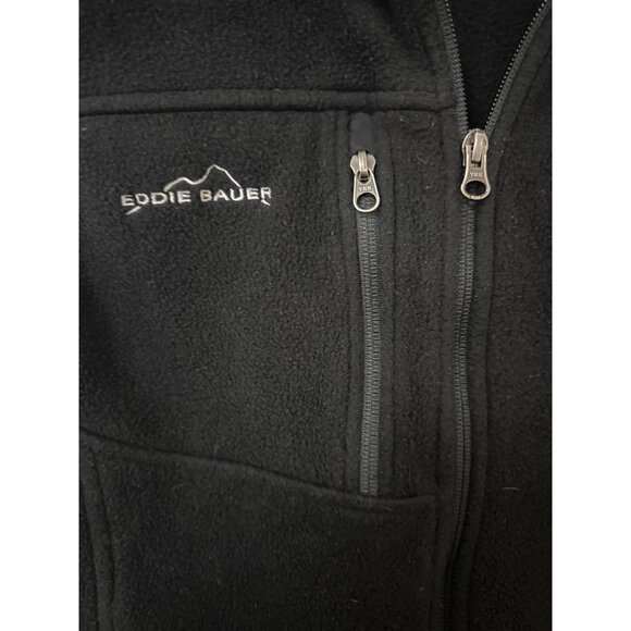 Eddie Bauer Mens Black Fleece Vest With Embroidered Packard Stadium Logo 1974-20 - Picture 3 of 6